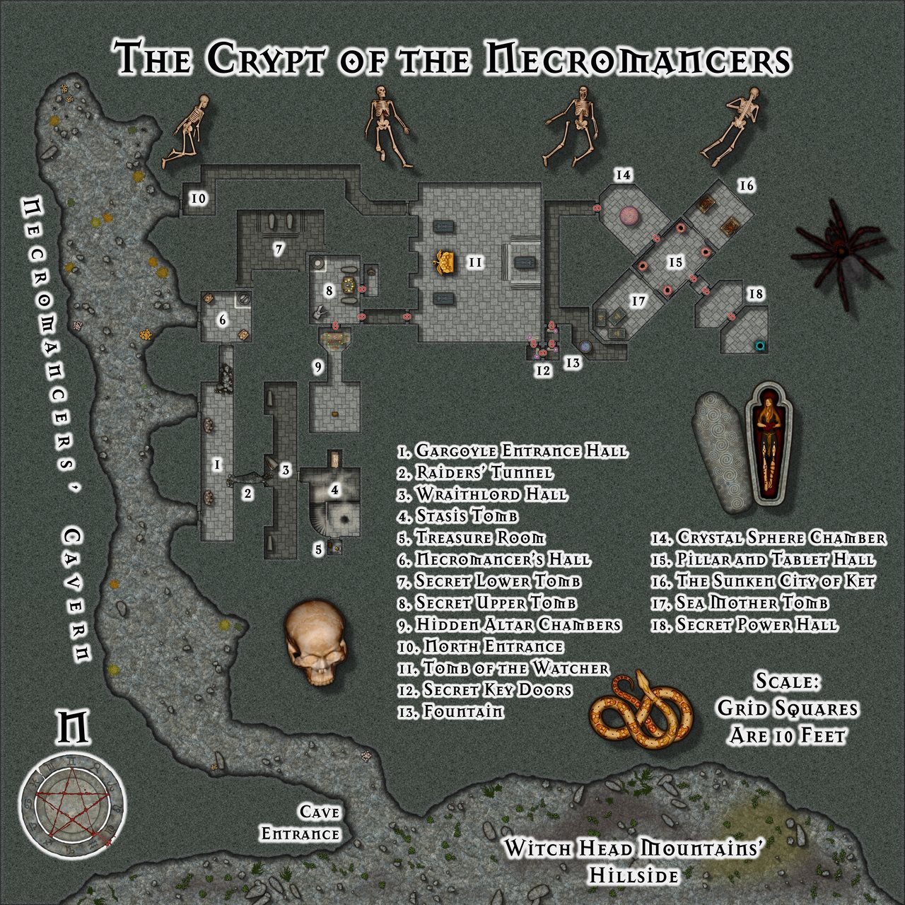 Nibirum Map: crypt of the necromancers by Wyvern